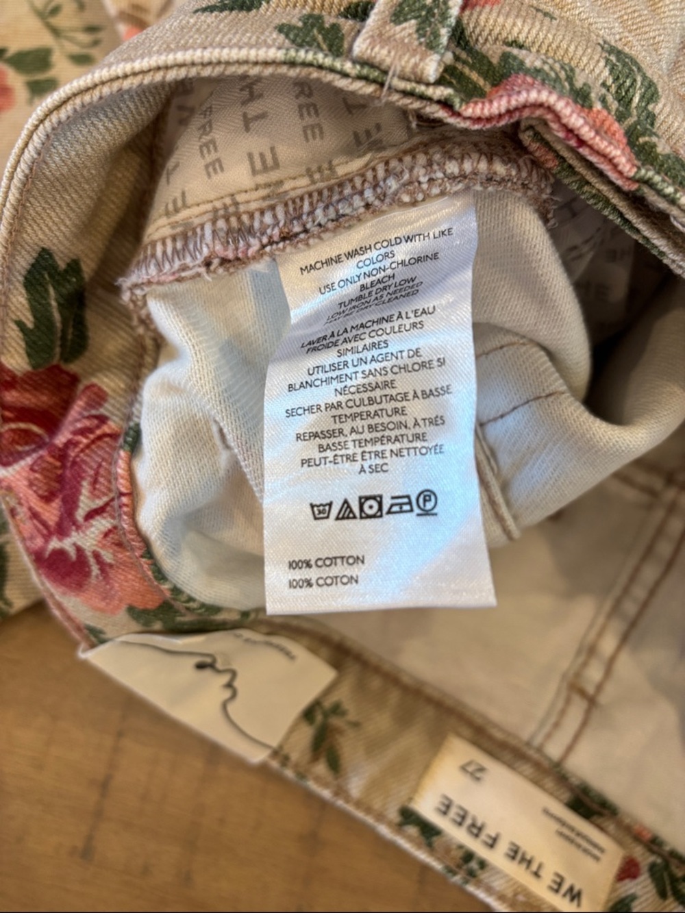 We The Free Deep Trance Mid Rise Printed Jeans Wallpaper Size 27 NWT Free People - Picture 11 of 11